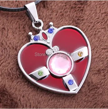 

Japan Anime Sailor Moon Necklace High Quality Cosplay Neklcae Loving Heart Shaped Necklaces 12pcs/lot Wholesale
