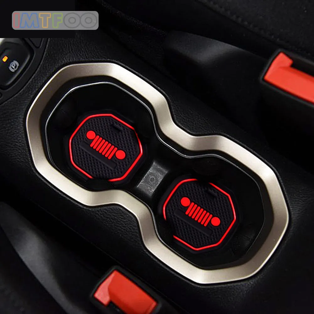 

Anti Slip Door Slot Pad Car Door Cup Holder Mat Interior For Jeep Renegade 2016 2017 2018 Accessories Car Styling