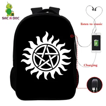 

Supernatural Sam Dean Backpack Women Men Laptop Backpack Multifunction USB Charging Travel Bags for Teenagers School Backpack