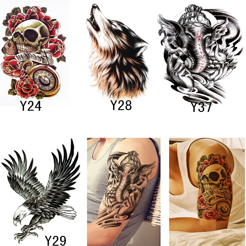 4pcs Waterproof Fake Tattoos For Women Men Patterns Temporary Tattoo 