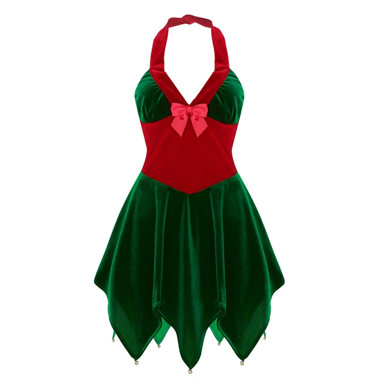 Freebily Women Adult Christmas Costume Soft Velvet Neck Haltered Dress With Arm Cuffs Xmas Elf Cosplay Party Up -Cosplayware Store HTB1eTYKX5YrK1Rjy0Fdq6ACvVXaU.jpg