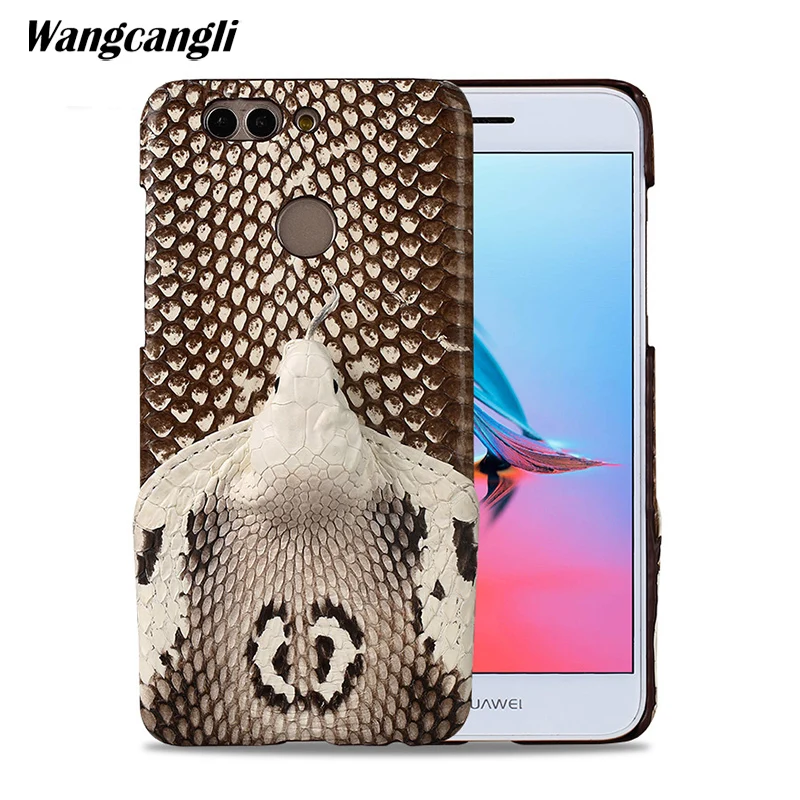 

Brand genuine snake skin phone case For HUAWEI Nova2 plus phone cover protective case leather phone for huawei p20 lite case