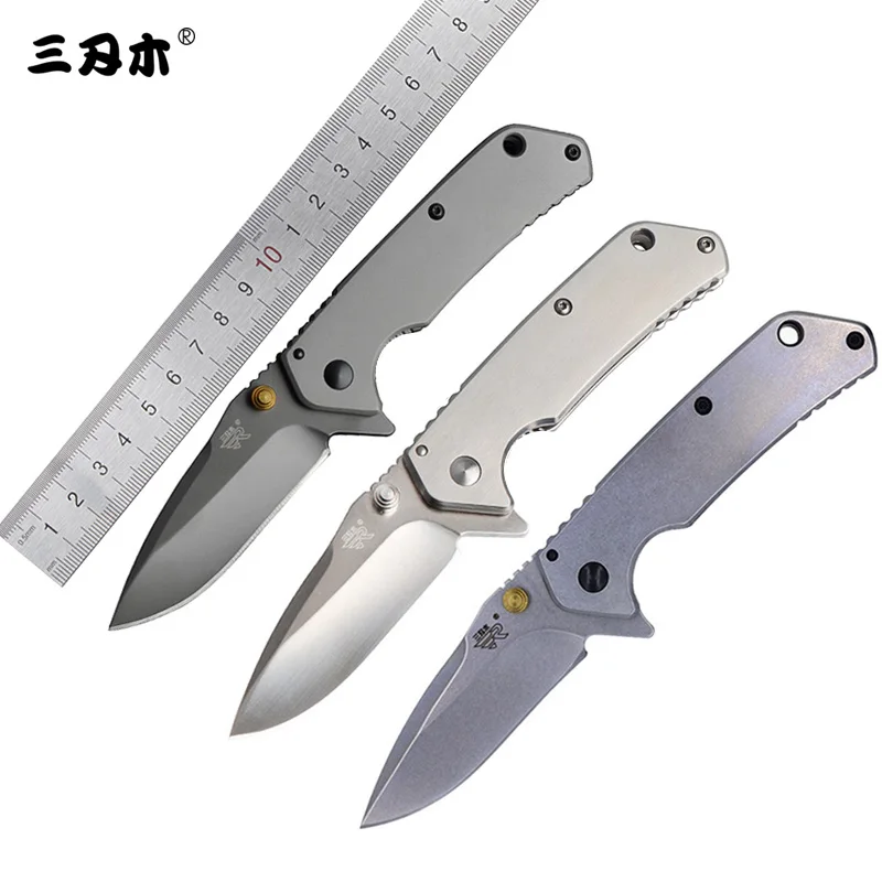 

Sanrenmu 7056 Folding Pocket Knife 8cr14Mov Blade Steel Handle Outdoor Tactical Camping Hunting Survival l Portable EDC Tool