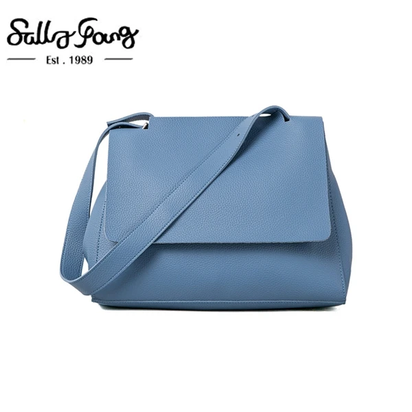 Женская сумка-тоут, простая сумка на плечо, одноцветная сумка из искусственной кожи, сумки на одно плечо, женские сумки, женская сумка-мессенджер | VK5117 - Цвет: BLUE