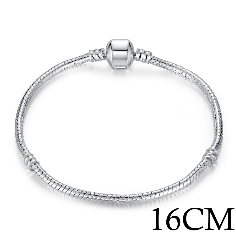 16cm Length 5 стиль 925 серебряных любовь цепи змейки и браслет 16 см- 21 см браслеты омар PA1104 - Окраска металла: 16cm Length
