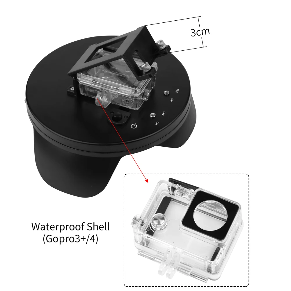 اطلاق النار 2.0 6 بوصة قبة ميناء ل GoPro بطل 4 3 + أسود الفضة عمل كاميرا مع تعويم قبضة للماء حالة ل الذهاب برو 4 التبعي