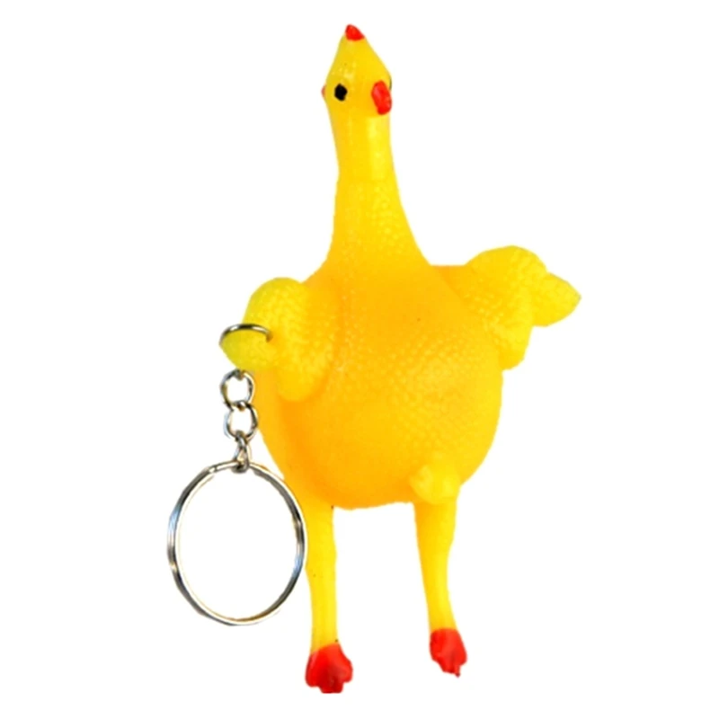 New Hens Chicken Laying Egg Keychains Sticky Spoofing Mood Squeeze