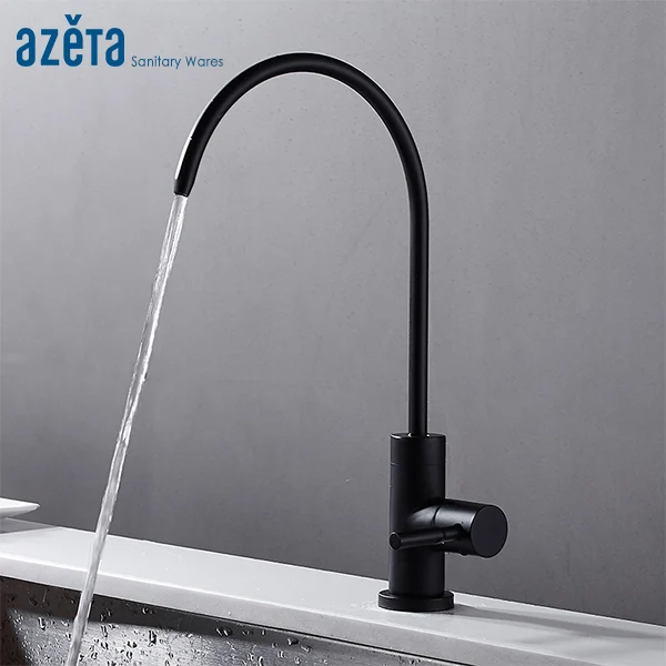 

Azeta Free Shipping Kitchen Faucet Black Brass Kitchen Mixer 360 Swivel Single Handle Kitchen Tap Single Cold Water Tap CW020B
