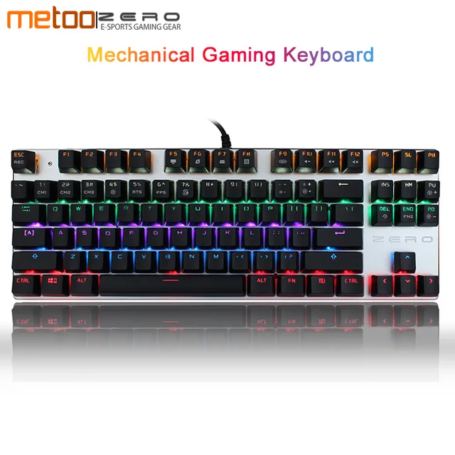 Cheap LED backlit gaming keyboard mechanical USB Wired Blue/Black/Red Switch for Desktop PC Laptop Gamer typewriter Android data 2