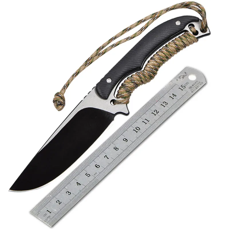 Дешевый Храбрый истребитель 60 61HRC D2 лезвие G10 фиксированным лезвием Ножи Открытый выживания Отдых на природе Ножи охоты Ножи тактический утилита EDC ...