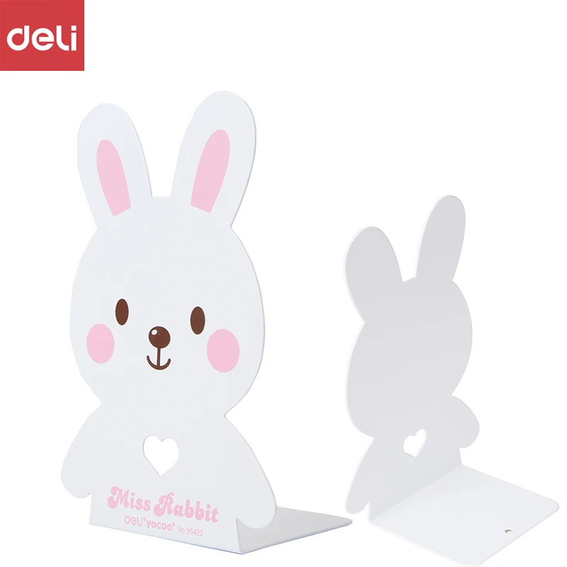 

Deli 7 Inch Cartoon Rabbit Metal Bookends Support Book Stand Shelf Holder Desk Organizer Office School Accessories