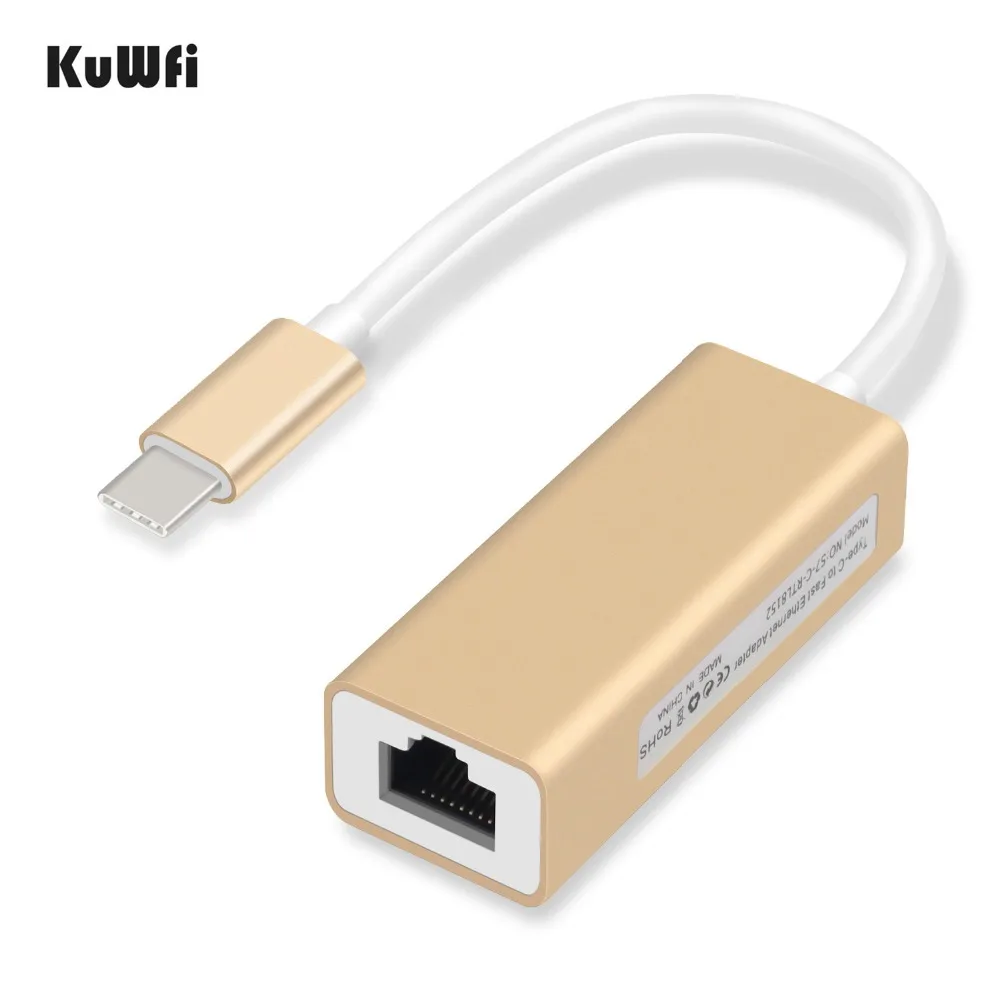 KuWfi 10/100 Мбит/с Тип C RJ45 Lan адаптер USB C Ethernet адаптер USB-C type-C сетевая карта USB Ethernet для MacBook