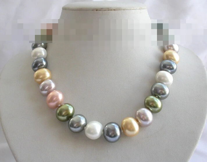 

1137 baroque multicolor south sea shell pearl necklace