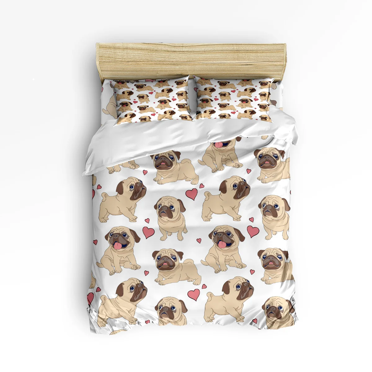 

Arts 3d Funny Pug Heart Love 3 Pcs 4 Pcs Bedding Set Home Decor Duvet Cover Set Comforter Bedding Sets Adult Kids Free Shipping
