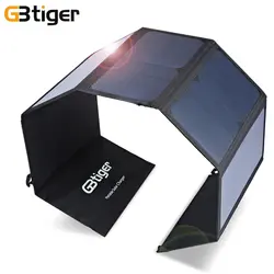 GBtiger 40 W сдвоенный выход Портативный зарядное устройство от солнечной энергии солнечная панель на открытом воздухе Водонепроницаемость