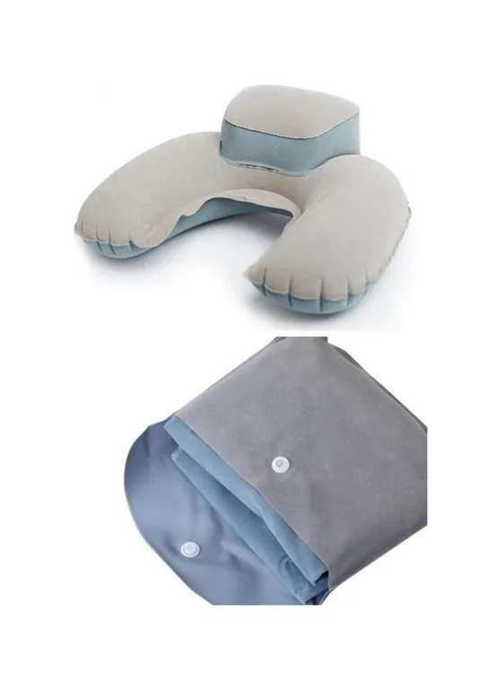 1 шт. Новая модная серая подушка для путешествий с горным хрусталем, комфортная надувная Автомобильная подушка для путешествий, офиса, надувная подушка для отдыха, u-образная