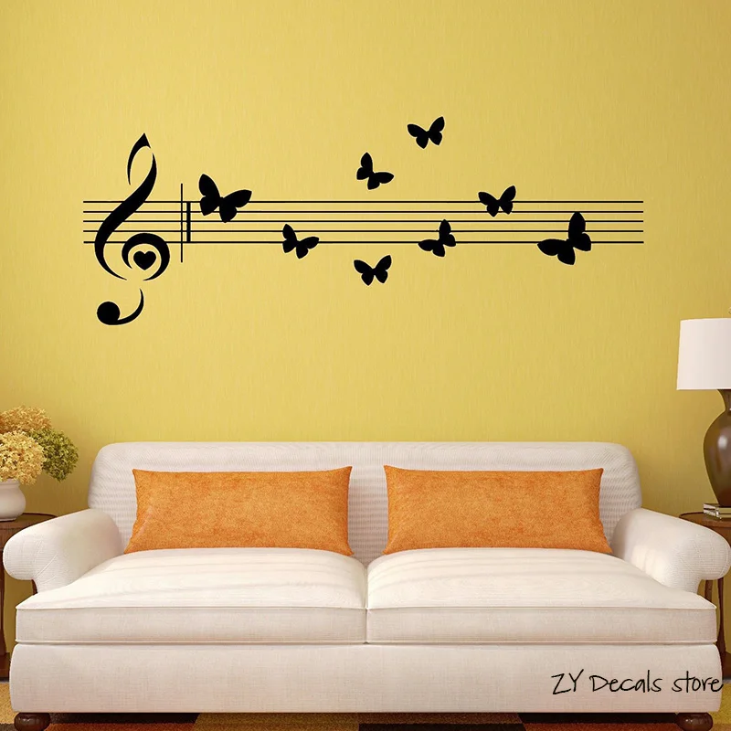 Buy Music Notes Wall Decals Beautiful Butterflies Cool