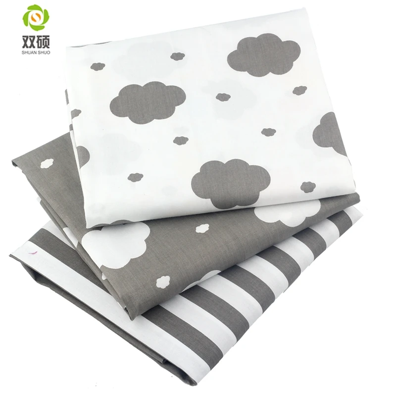 Серые облака с принтом хлопчатобумажная ватная жир Qarters комплект ткани для отделочная ткань для дома лоскутное шитье 40*50 15 шт/партия