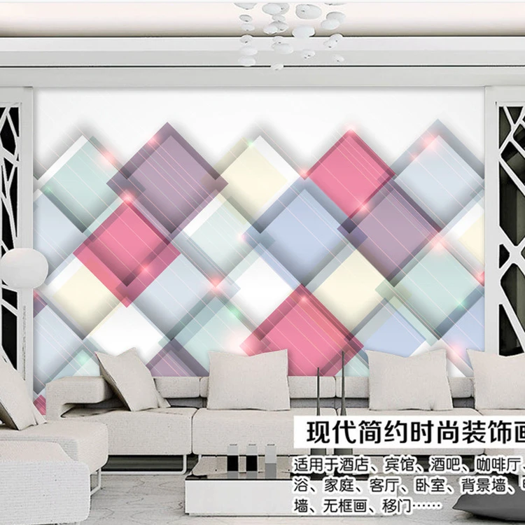 現代の3d壁紙クリスタルブロック 壁 子供部屋 保育園 部屋の装飾 ユニークなデザインアート Modern 3d Wallpaper Custom3d Wallpaper Aliexpress