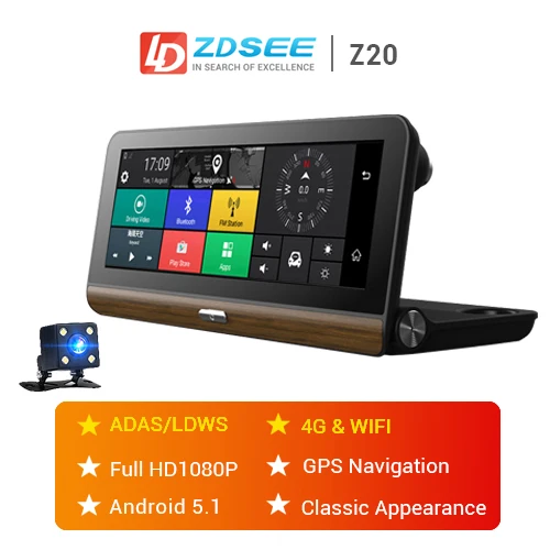 LDZDSEE 4G ADAS Full HD 1080P Автомобильный видеорегистратор Камера 7,84 дюймов ips Android видеорегистратор gps камера заднего вида Авто регистраторы - Color Name: 4G Support