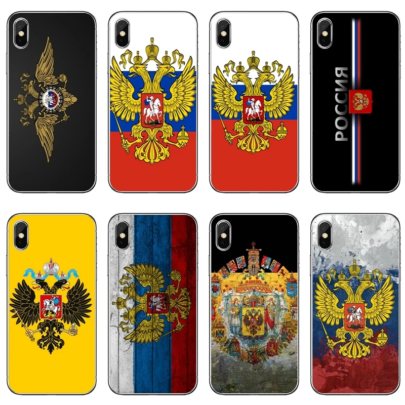 

Russia flag Emblem coat of arms For Huawei Honor 10 9 Lite 8 8C 8X 7A 7C 7X 6 Play 6X 6A 6C V8 V10 TPU Soft phone cover case