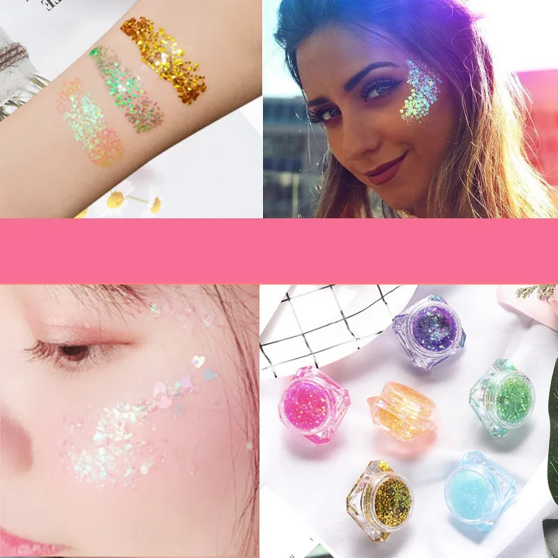 

Eye Glitter Nail Hair Body Face Glitter Gel Art Flash Heart Loose Sequins Cream Festival Glitter Decoration Party Festival