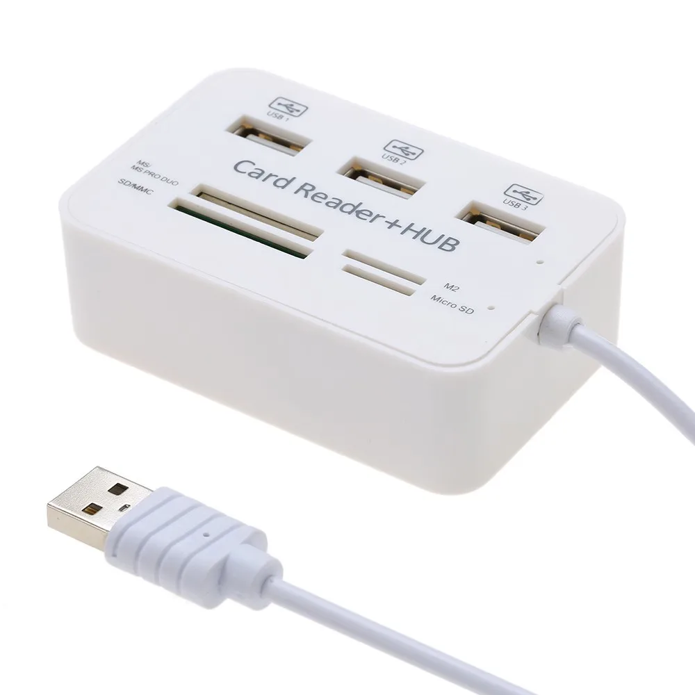 Все в одном 3 порта USB 2 0 концентратор с мульти кардридером комбо для SD MS MMC TF