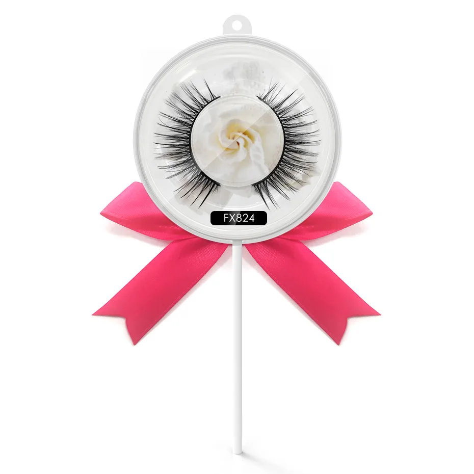 

Genailish Lollipop False Eyelashes Faux Mink Eyelashes Fake 3D Mink Natural Lashes Long lasting Full Strip Lashes 1pairs