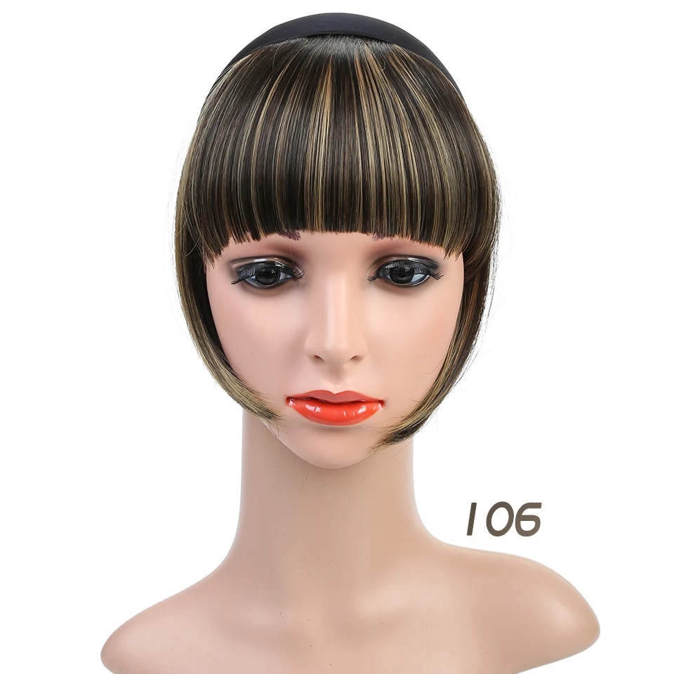 WTB, 9 цветов, прямые челки, высокотемпературные волокна, накладные волосы для женщин, прически, накладные волосы, повязка на голову - Цвет: 106