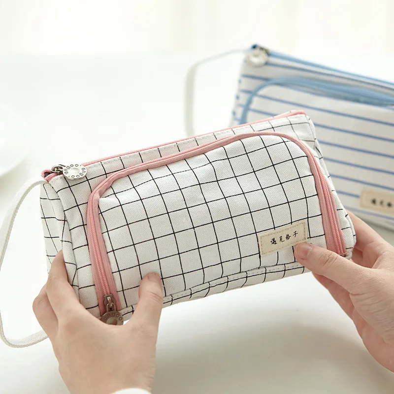 

Wholesale Pencil Case High Capacity Pen Case Side Open Zipper School Stationery Make-up Tool Holder Pen Pouch Pencil Bag