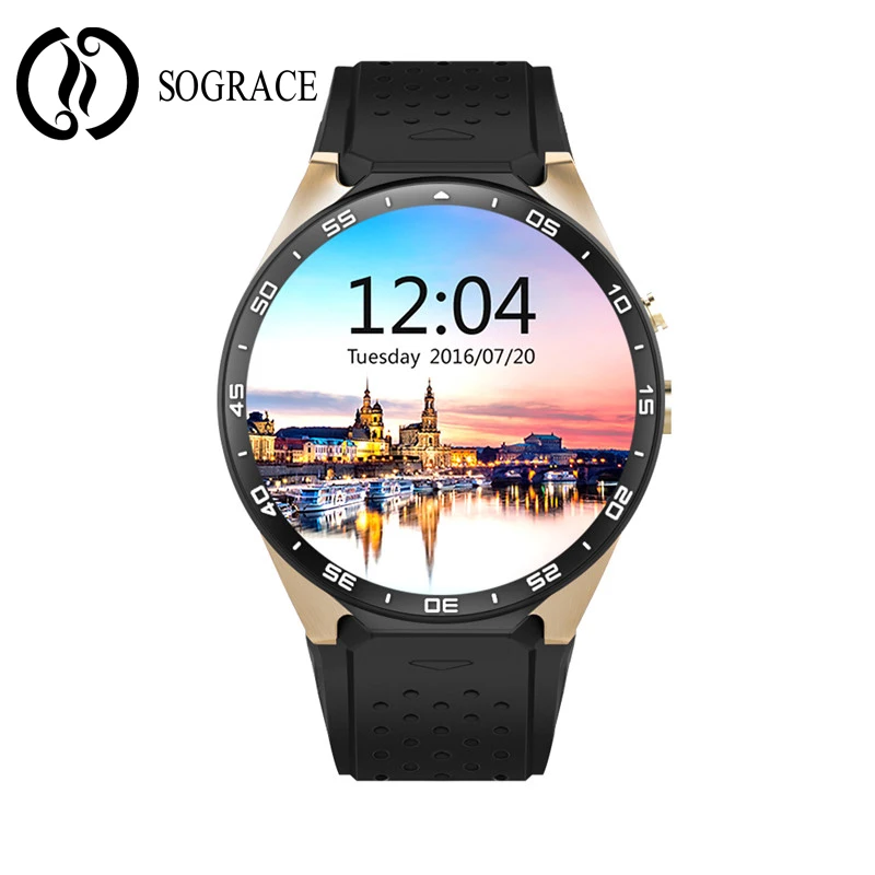 

3G WIFI KW88 Smar twatch GPS Camera Heart Rate Monitor for IOS and AndroidCell Phone Bluetooth Smart Watch SIM Card 20