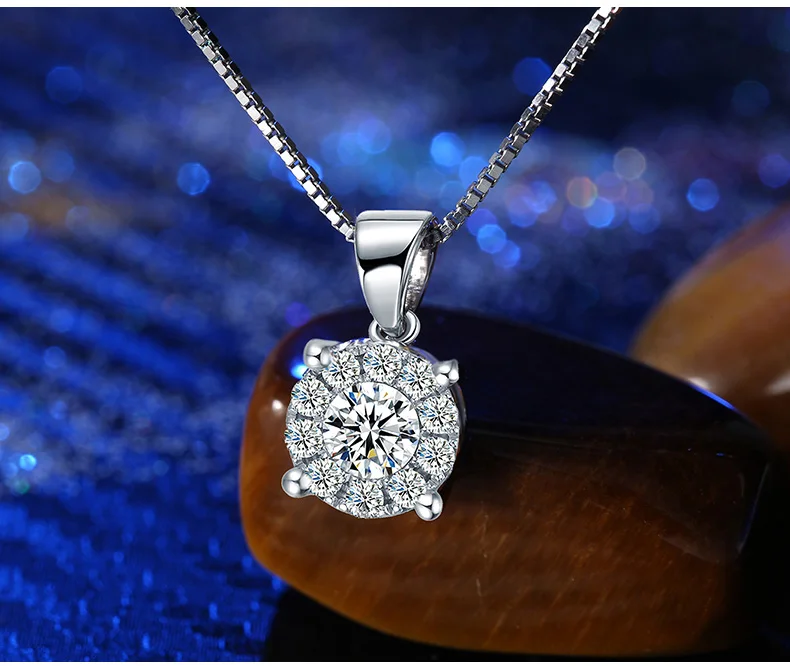 0.10ct/Центральный камень + 0.16ct/боковой камень Ручной работы 18K золото натуральный бриллиант кулон ожерелье для женщин вечерние-Бесплатная