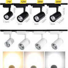 УДАРА 7 W 12 W 20 W 30 W Трек светодиодный алюминиевый потолок железнодорожные пути освещения пятно железнодорожных Прожекторы заменить галогенные лампы AC110V AC220V