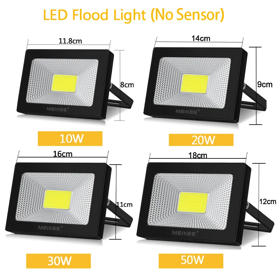 Движения Сенсор Светодиодный прожектор светильник мощностью 10 Вт, 20 Вт, 30 Вт, 50 Вт Водонепроницаемый AC110V 220V Светодиодный прожектор светильник отражатель лампы проектора на открытом воздухе точечный светильник