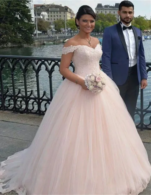 MGS Fashion Elegant V Neck Cap Sleeve Wedding Dress 2016 Ball Gown Appliques Lace Sequined Floor Length Vintage Vestido De Novia | Свадьбы и