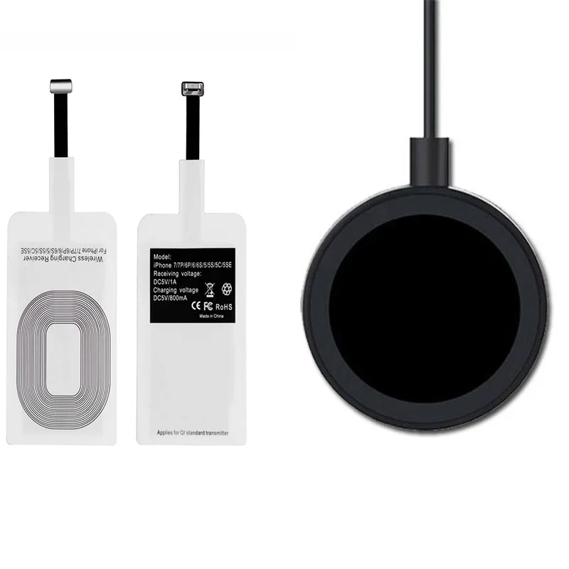 Qi беспроводной зарядный комплект зарядное устройство адаптер рецептор Pad катушка приемник для iPhone 5 5C SE 5S 6 6S 7 8 Plus