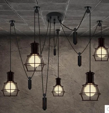 

American Rural retro clothing store chandelier creative Cafe Bar Iron Chandelier