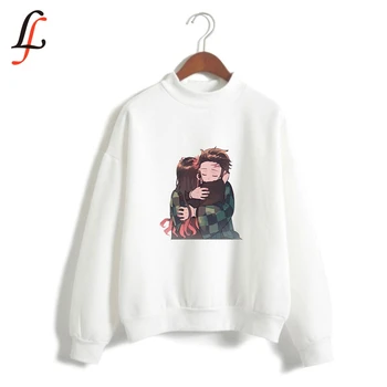 

Kimetsu No Yaiba Turtleneck Hoodies Sweatshirts Kpop Women Oversize Outwear Hip-Hop Bangtan Boys Clothes 2019 New Fashion