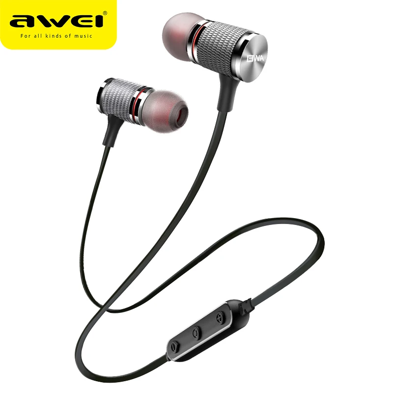 AWEI T12 Bluetooth наушники беспроводные наушники гарнитура для телефона спортивные наушники с микрофоном Bluetooth CSR V4.2 супер бас наушник