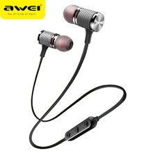 AWEI T12 Bluetooth наушники Беспроводной наушники гарнитура для телефона спортивные наушники с микрофоном Bluetooth CSR V4.2 Super Bass динамик