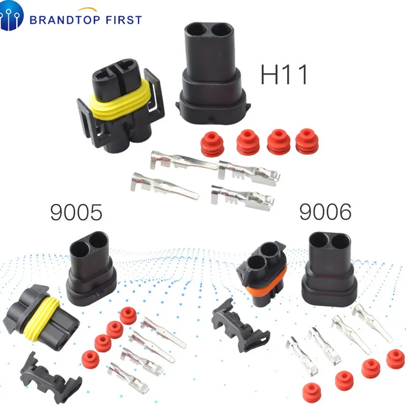 H11 9005 9006 2 PIN автомобильный Водонепроницаемый Электрический провод разъем AWG Автомобиль Мотоцикл морской разъем