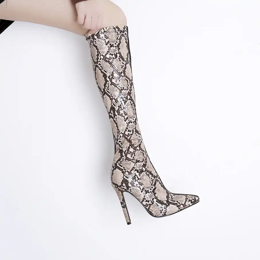 snake boots with zipper