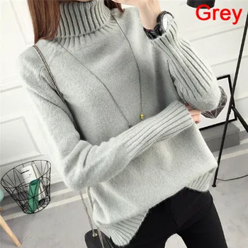 

Autumn Winter Turtleneck Sweater Women Pullover High Elasticity Slim Jumper Basic Female Sweater And Jumper