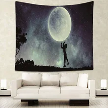 Ночное небо Луна настенный гобелен домашний настенный лес Звездные гобелены для гостиной шерстяное одеяло для спальни 75x87/130x150/150x170 см