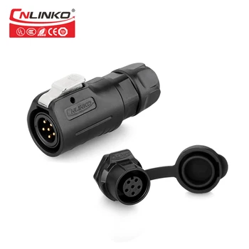

Cnlinko M12 Lp12 Series Industrial 6 Pin Waterproof Connector 6 Pin Male Plug Female Socket With Flange 4 Hole Jack Ip67 Adapter