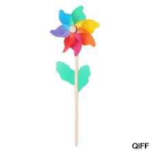 Ветряная мельница детские игрушки деревянная палочка газон двор садовые украшения красочные открытый Спиннер May06