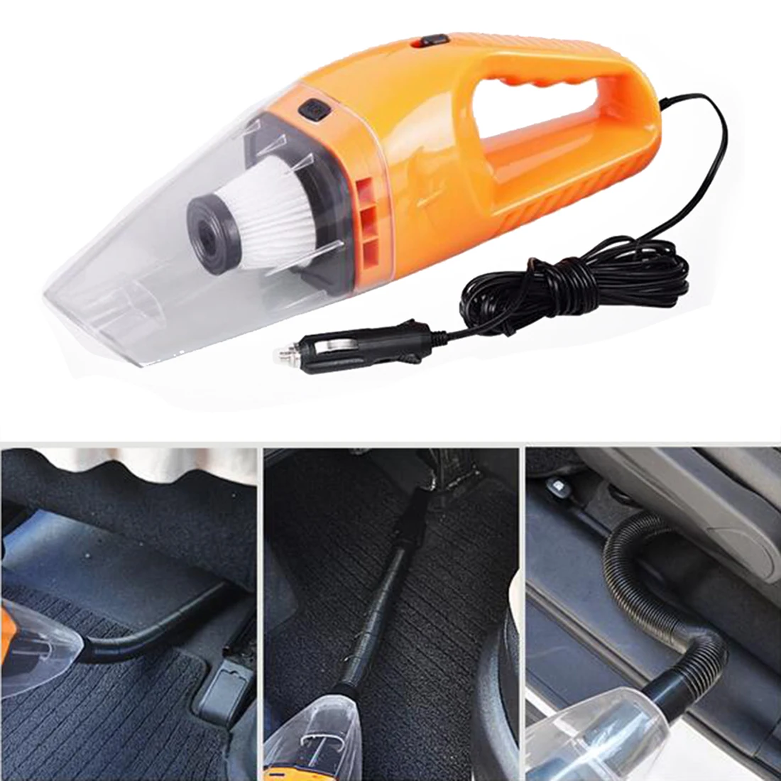 Dewtreetali Mini Car Vacuum Cleaner Wet And Dry Dual-Use With Power 120W 12V Super Absorb Car Waste Car Accessory