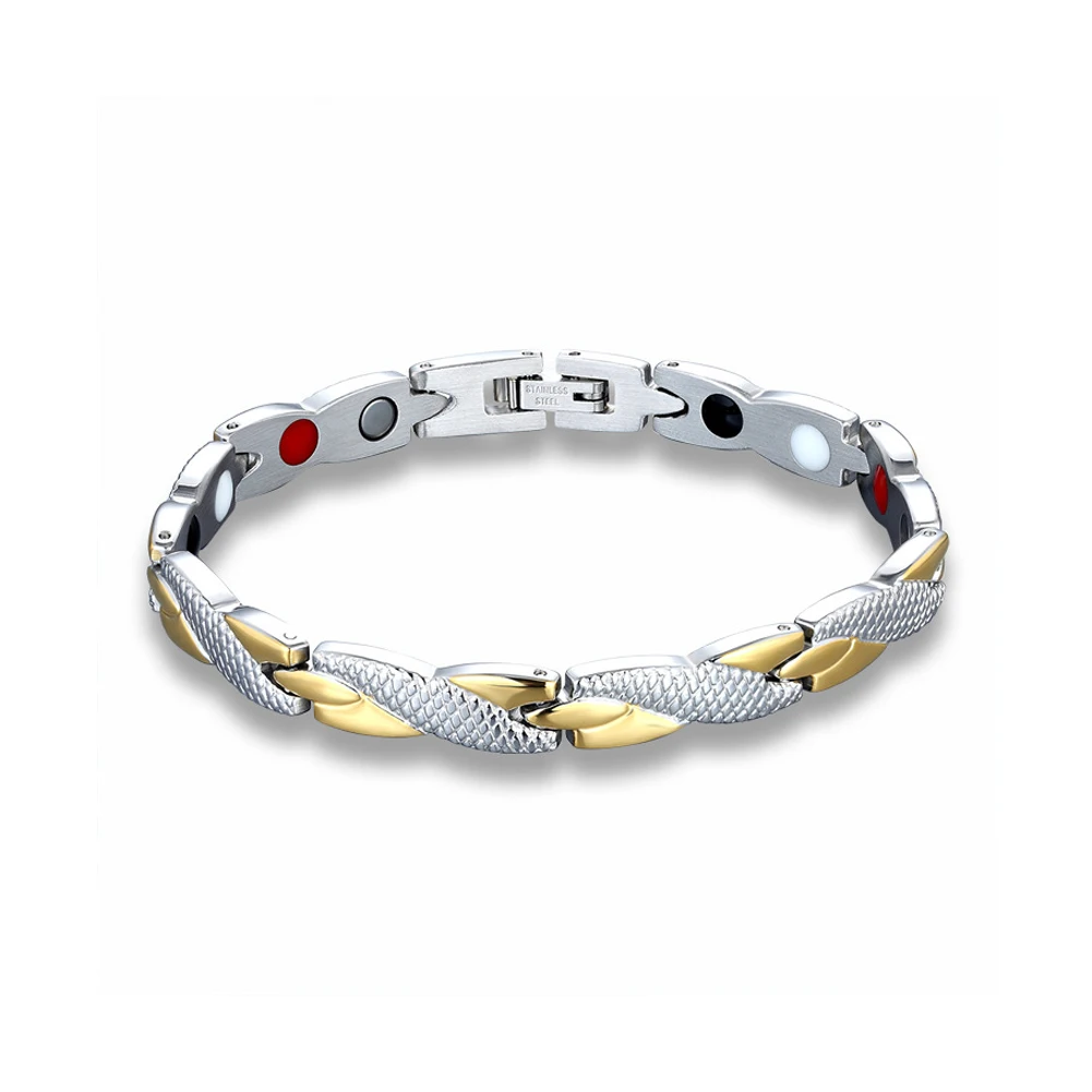 

Women Health Bracelet Titanium Steel Energy Magnetic Stone Classic Bracelet JL