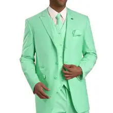 Дизайн, мятно-зеленый смокинг для жениха, повседневный Блейзер, 2 предмета, мужские пляжные свадебные костюмы для выпускного вечера, костюмы для званого обеда terno masculino на заказ