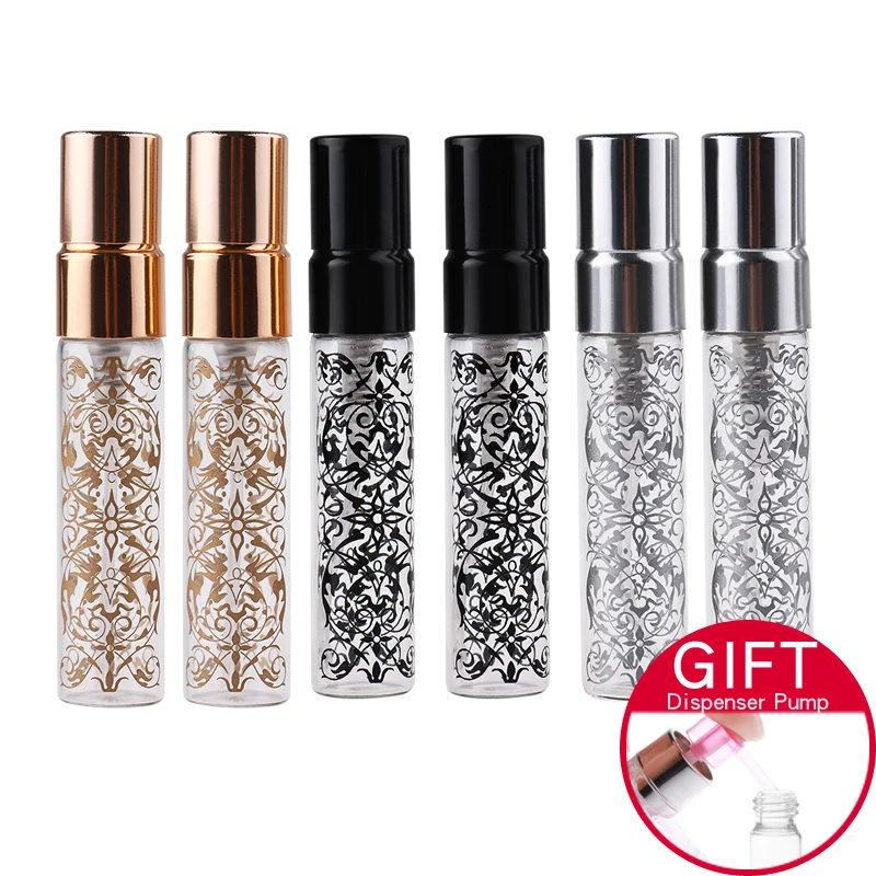 

100Pieces/Lot 5ML Printing Mini Spray Bottle Perfumes Travel Bottle Aluminum Parfum Spray Portable Empty Cosmetic Containers